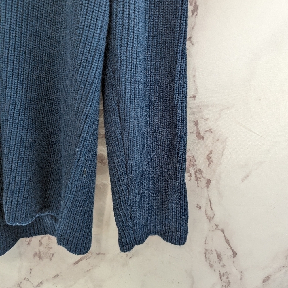 Anthropologie Sweater Womens Small Blue Wool Blend V Neck Velvet Graham Pullover - Picture 4 of 9